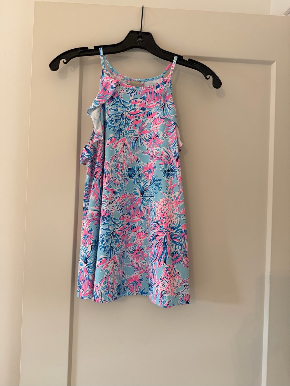 Lilly Pulitzer Blue & Pink Tropical Print Halter Top